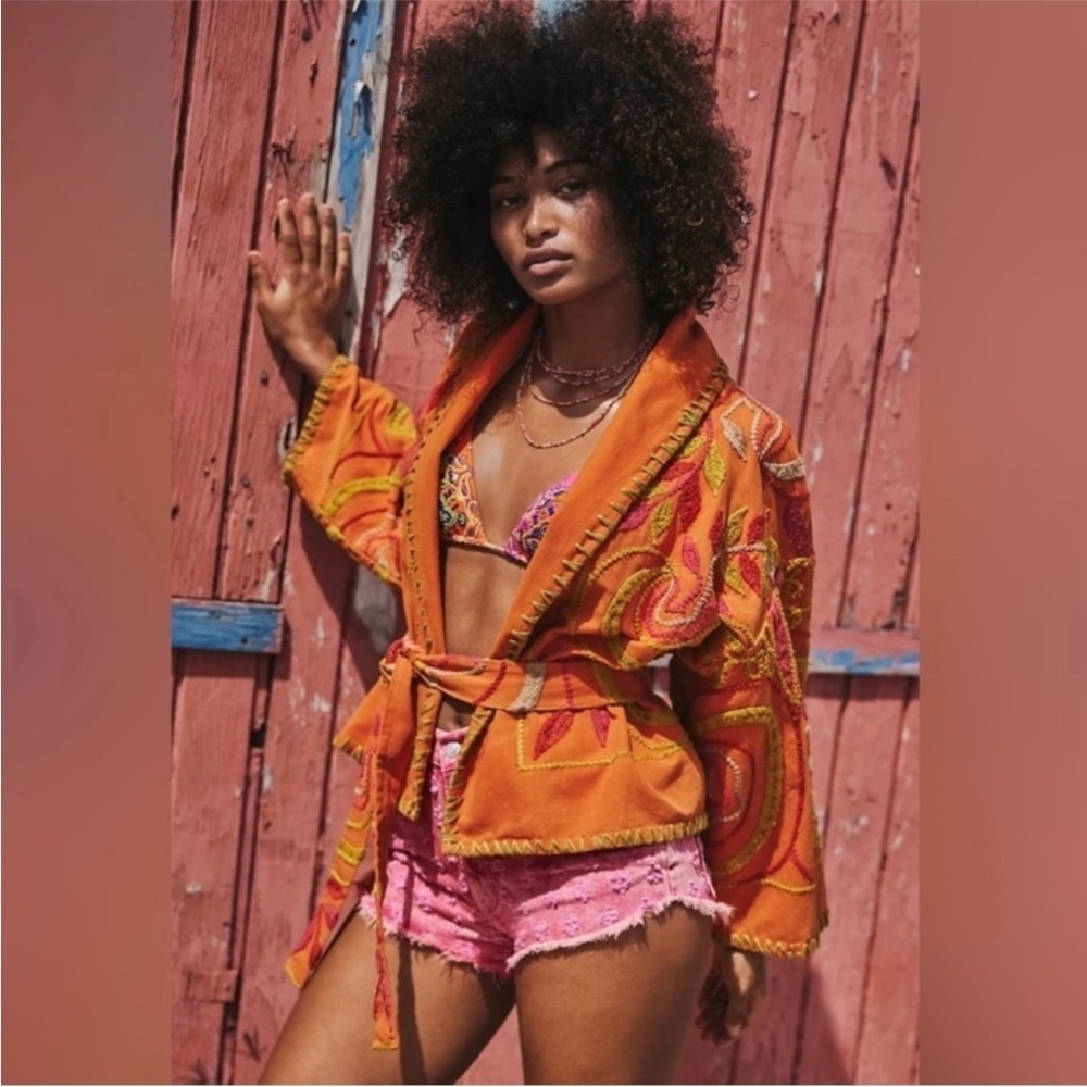 Free People Nori Embroidered Jacket in Festival Combo Size XS NWT